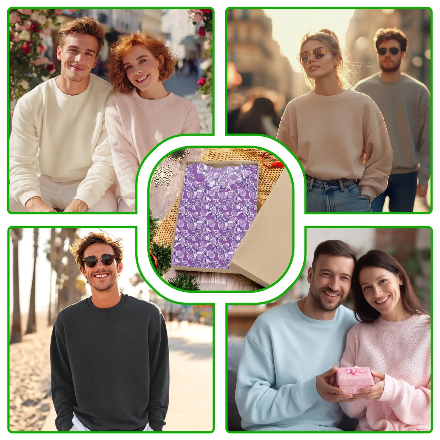 Purple Hibiscus Sweatshirt, 3D All Over Print Tropical Floral Crewneck Pullover for Men Women, Flower Lover Gift - Netecom