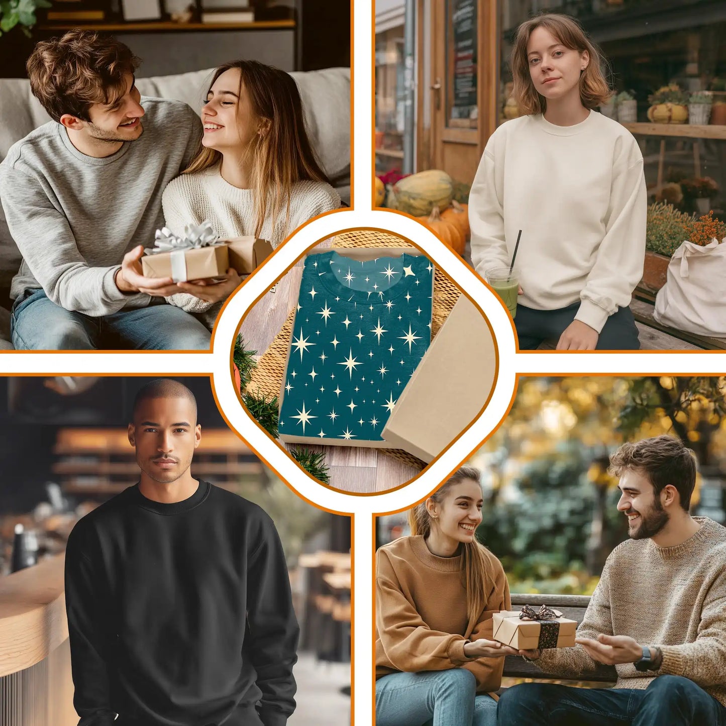 Star Pattern Sweatshirt, 3D All Over Print Celestial Star Crewneck Pullover for Men Women, Star Lover Gift - Netecom