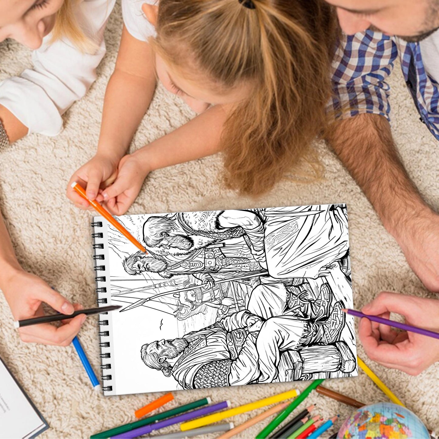 Viking Spiral Bound Coloring Book, Explore the World of Vikings, Ideal for History Buffs and Fans of Norse Mythology Seeking a Bold Art Adventure