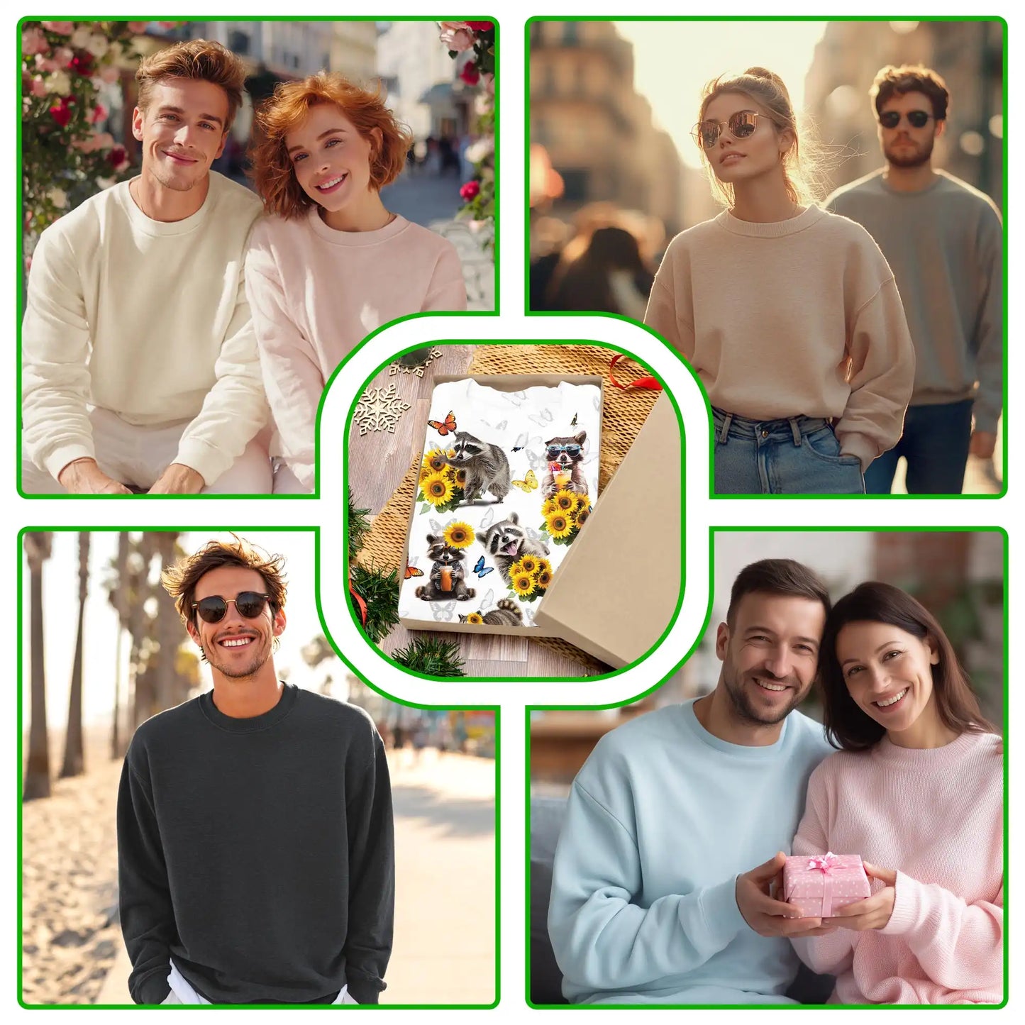Raccoon Sunflower Sweatshirt, 3D All Over Print Wildlife Floral Crewneck Pullover for Men Women, Raccoon Lover Gift - Netecom
