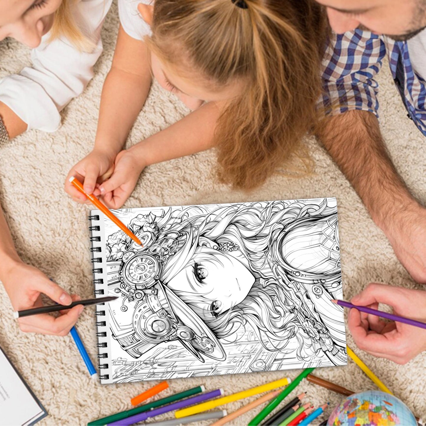 Steampunk Girls Spiral Bound Coloring Book, Creative Steampunk Girls for a Unique Artistic Experience, Great for Fans of Victorian Futurism and Fantasy