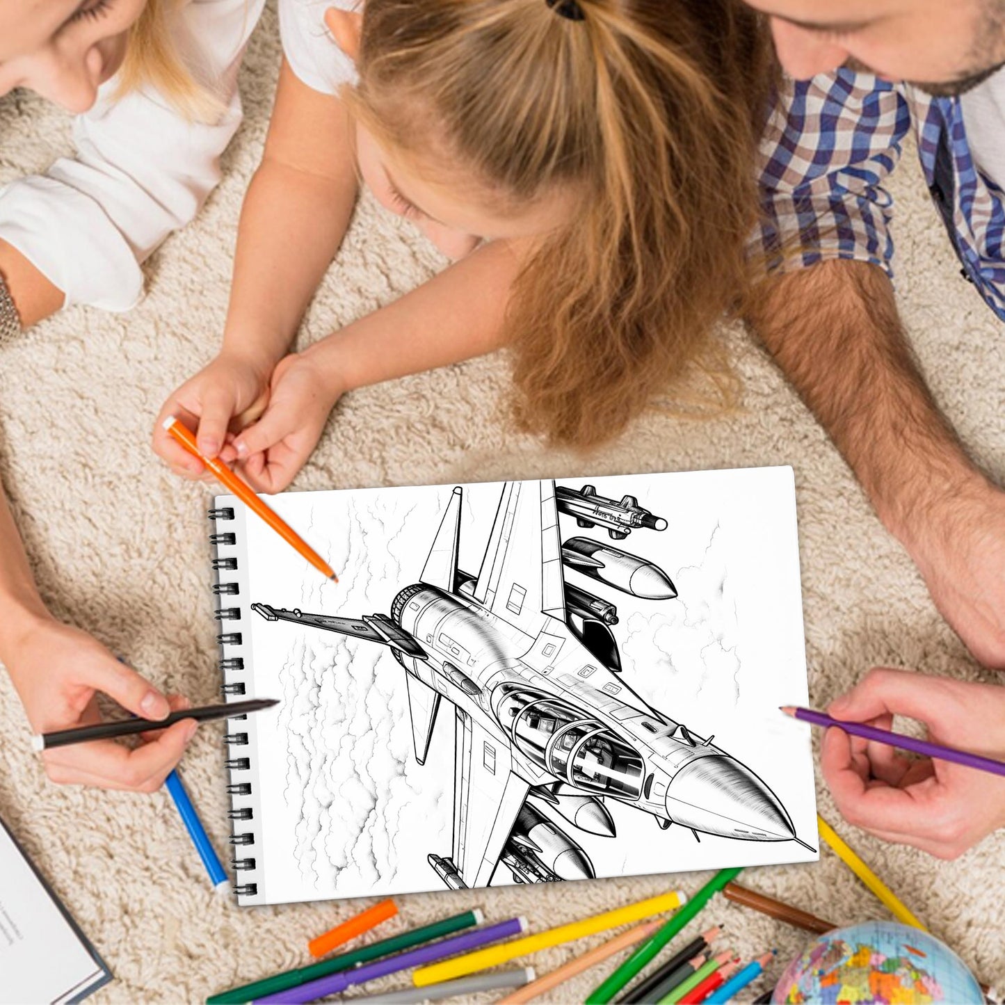 Jet Fighters Spiral Bound Coloring Book, High-Speed Jet Fighters for an Adrenaline-Fueled Coloring Adventure, Perfect for Aviation Enthusiasts and Action Lovers