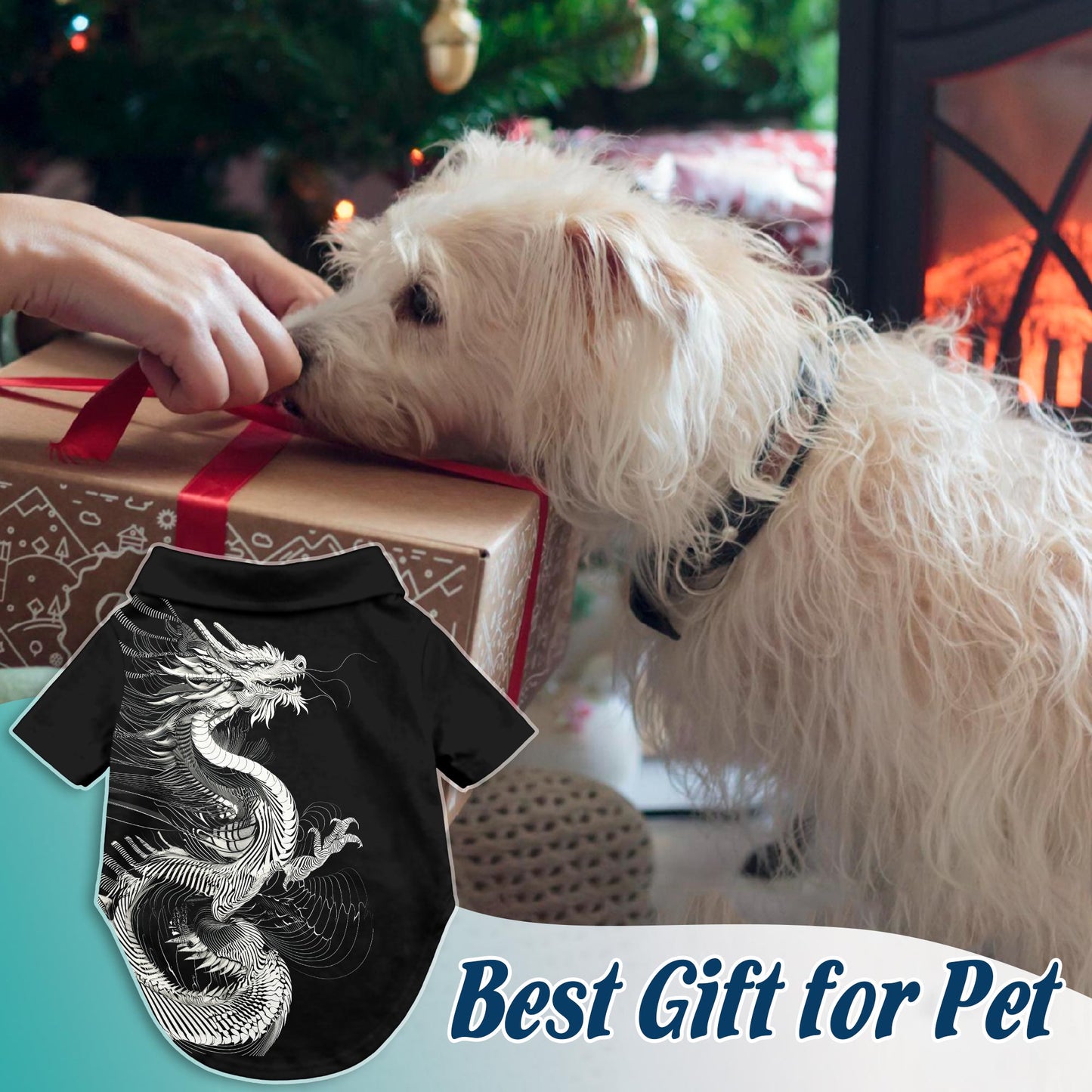 Netecom Dragon Theme Hawaiian Shirt for Pet and Owner, Coordinated Aloha Summer Shirt for Dog and Human, Casual Resort Style for Beach Vacation