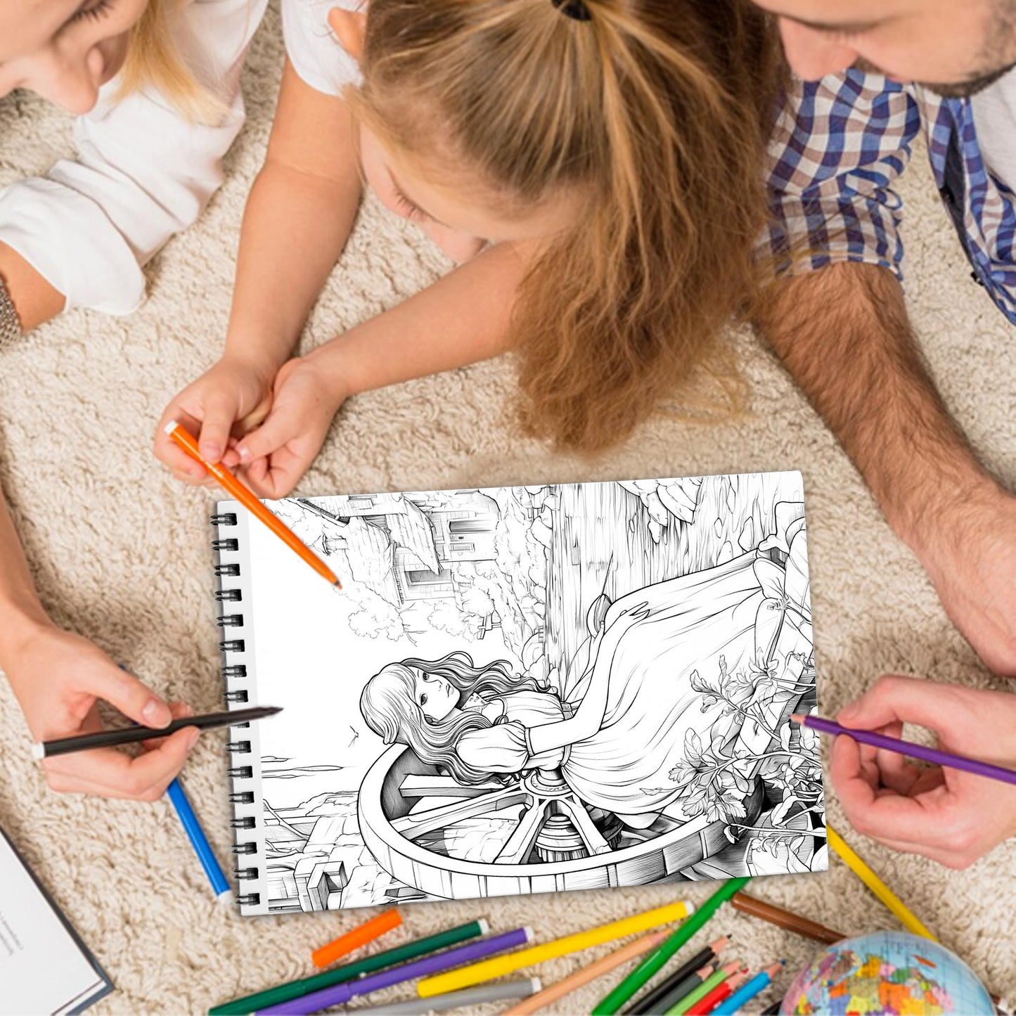 English Countryside Spiral Bound Coloring Book, Tranquil English Countryside Scenes, Ideal for Relaxation