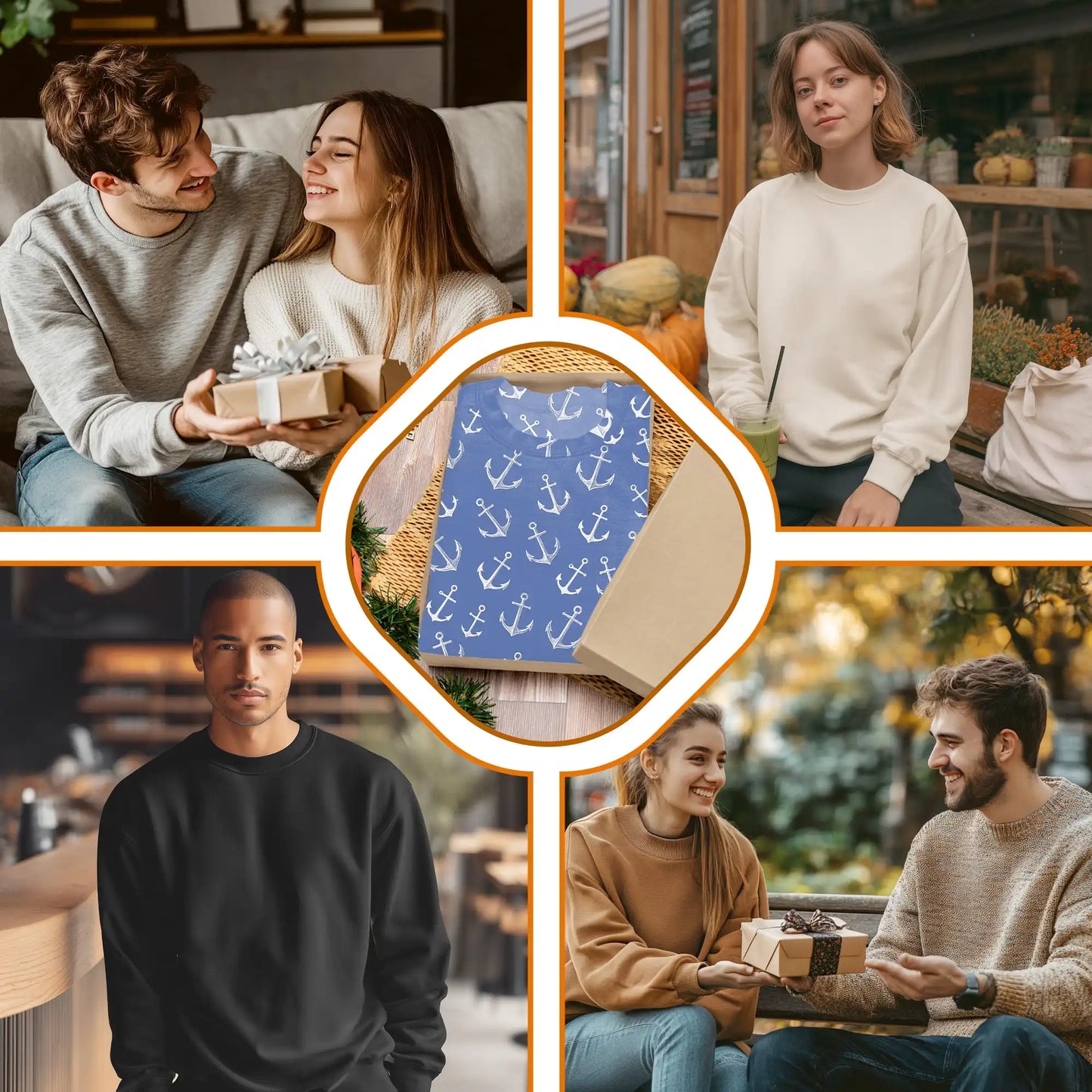 Sea Anchor Sweatshirt, 3D All Over Print Nautical Ocean Crewneck Pullover for Men Women, Anchor Lover Gift - Netecom