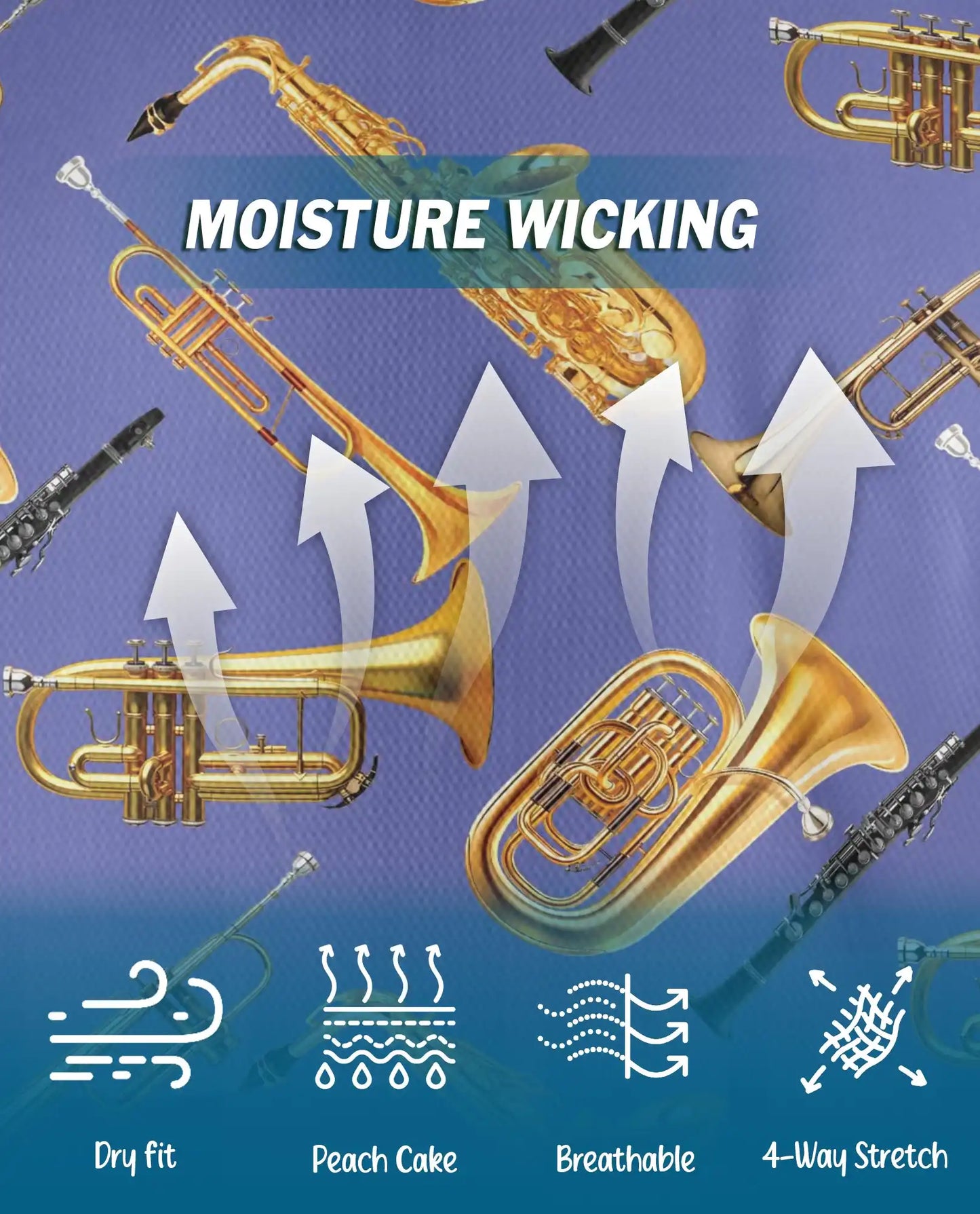 Musical Instruments Polo Shirt for Men-Print Saxophone Trumpet | Netecom