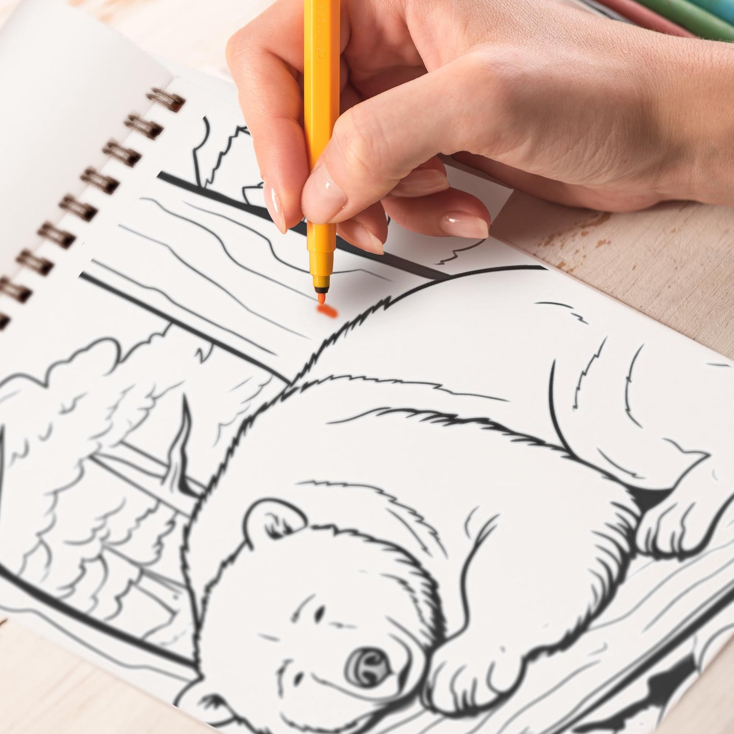 Sleeping Animal Spiral Bound Coloring Book, 30 Alluring Pages for Animal and Art Fans to Color and Celebrate the Serenity and Harmony of Sleeping Animals
