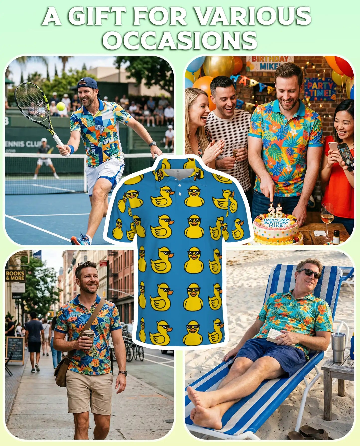 Cool Duck Polo Shirt – Funny Sunglasses Print | Netecom