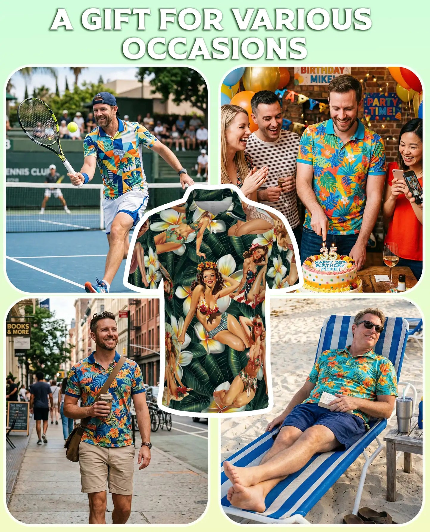 Vintage Pin Up Tropical Polo Shirt | Netecom