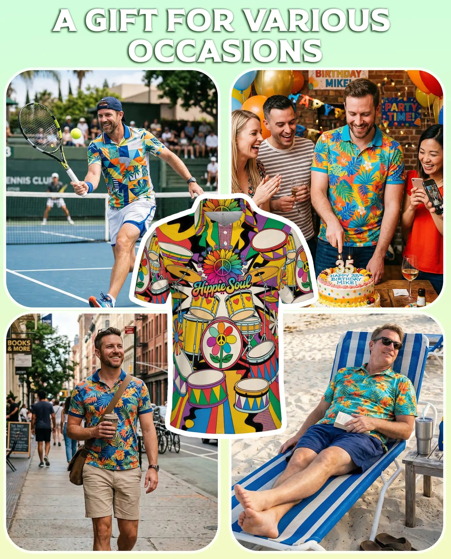 Hippie Drum Music Polo Shirt | Netecom