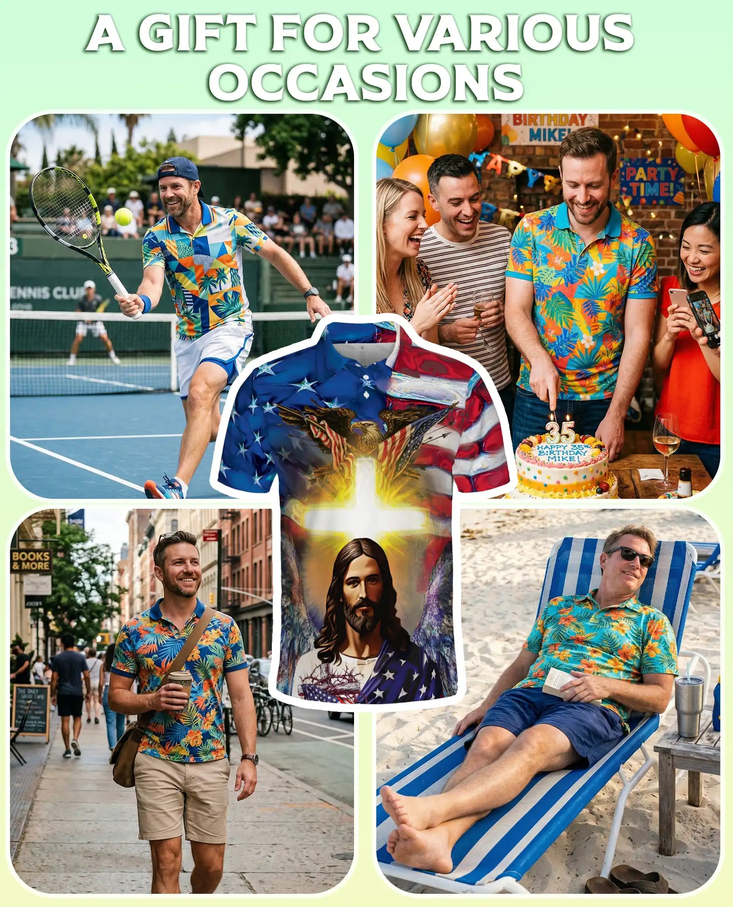 Jesus American Eagle 3D Polo Shirt for Men – Patriotic Christian Faith Style | Netecom