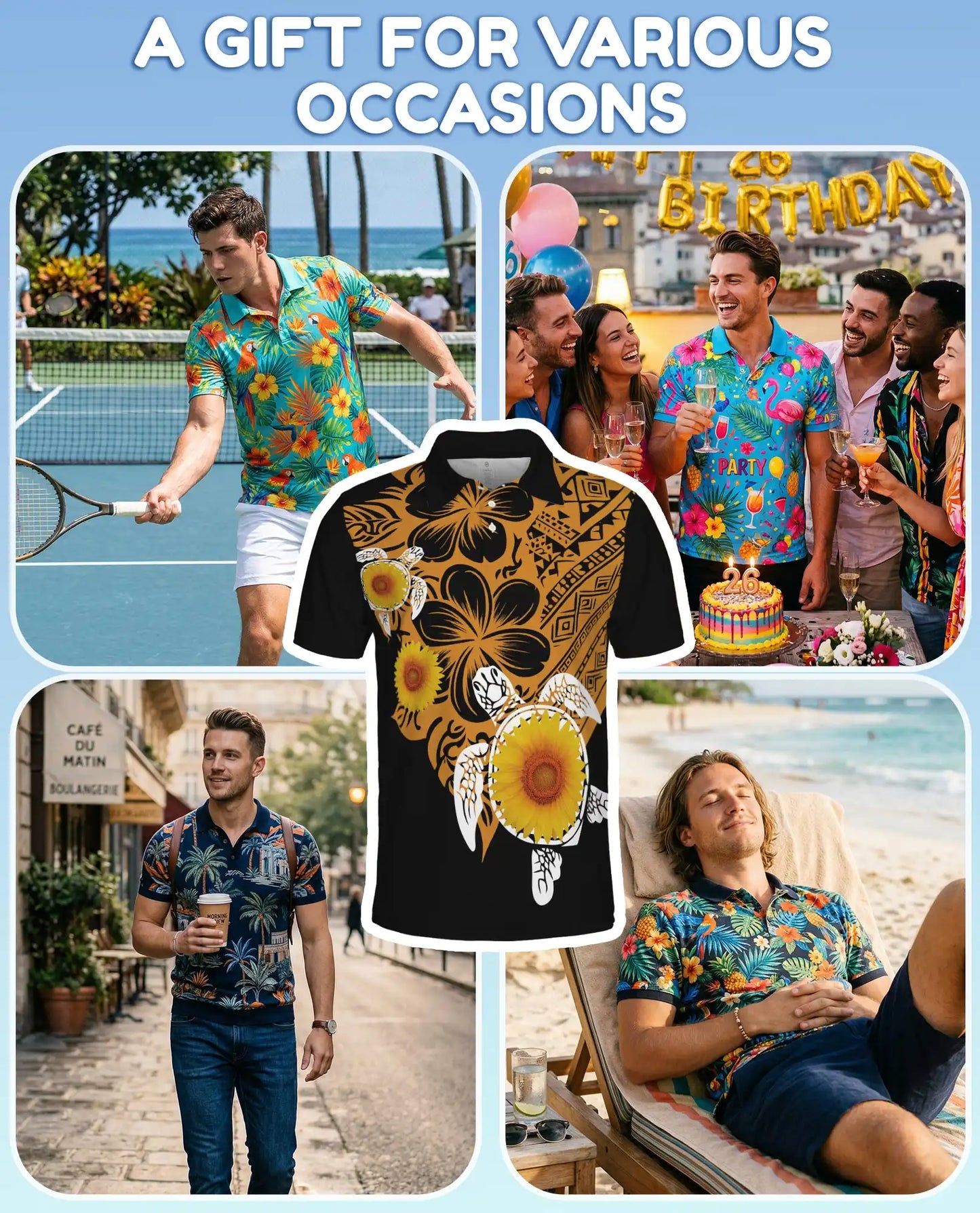 Polynesian Turtle Sunflower Polo | Netecom
