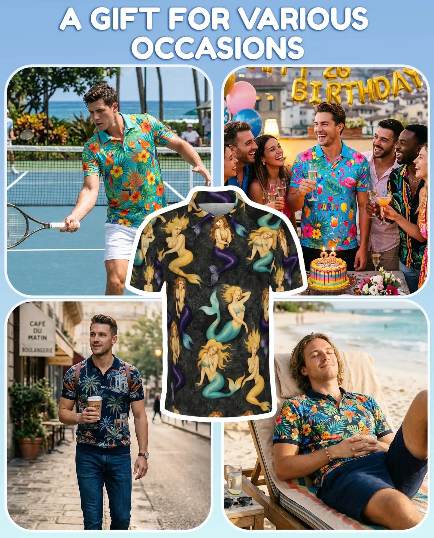 Mermaid Polo Shirt – Ocean Fantasy Print | Netecom