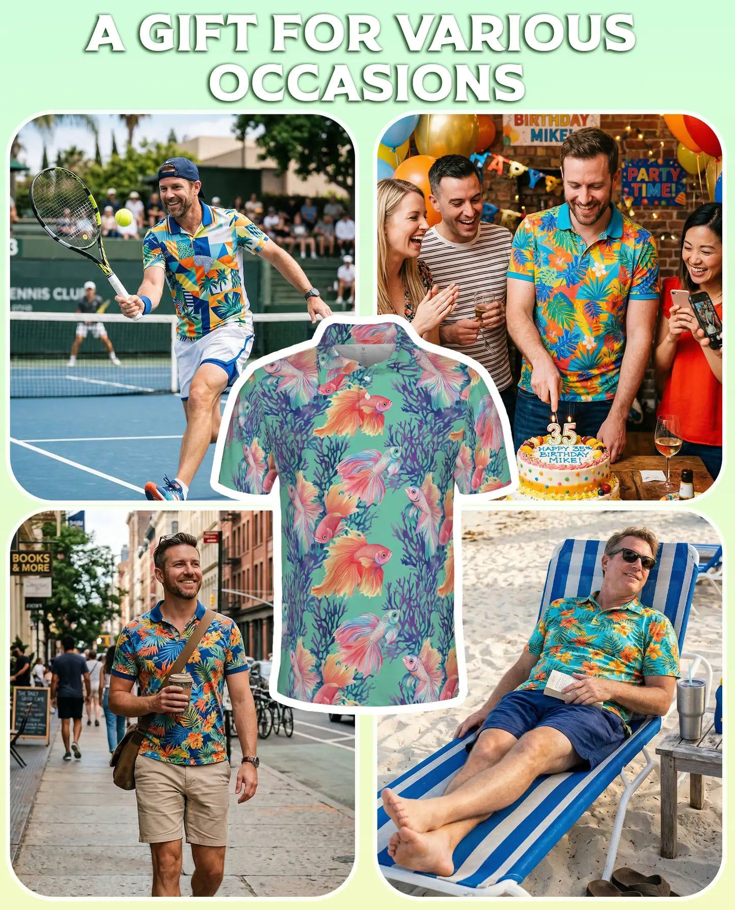 Betta Fish Polo Shirt – Tropical Ocean Print | Netecom