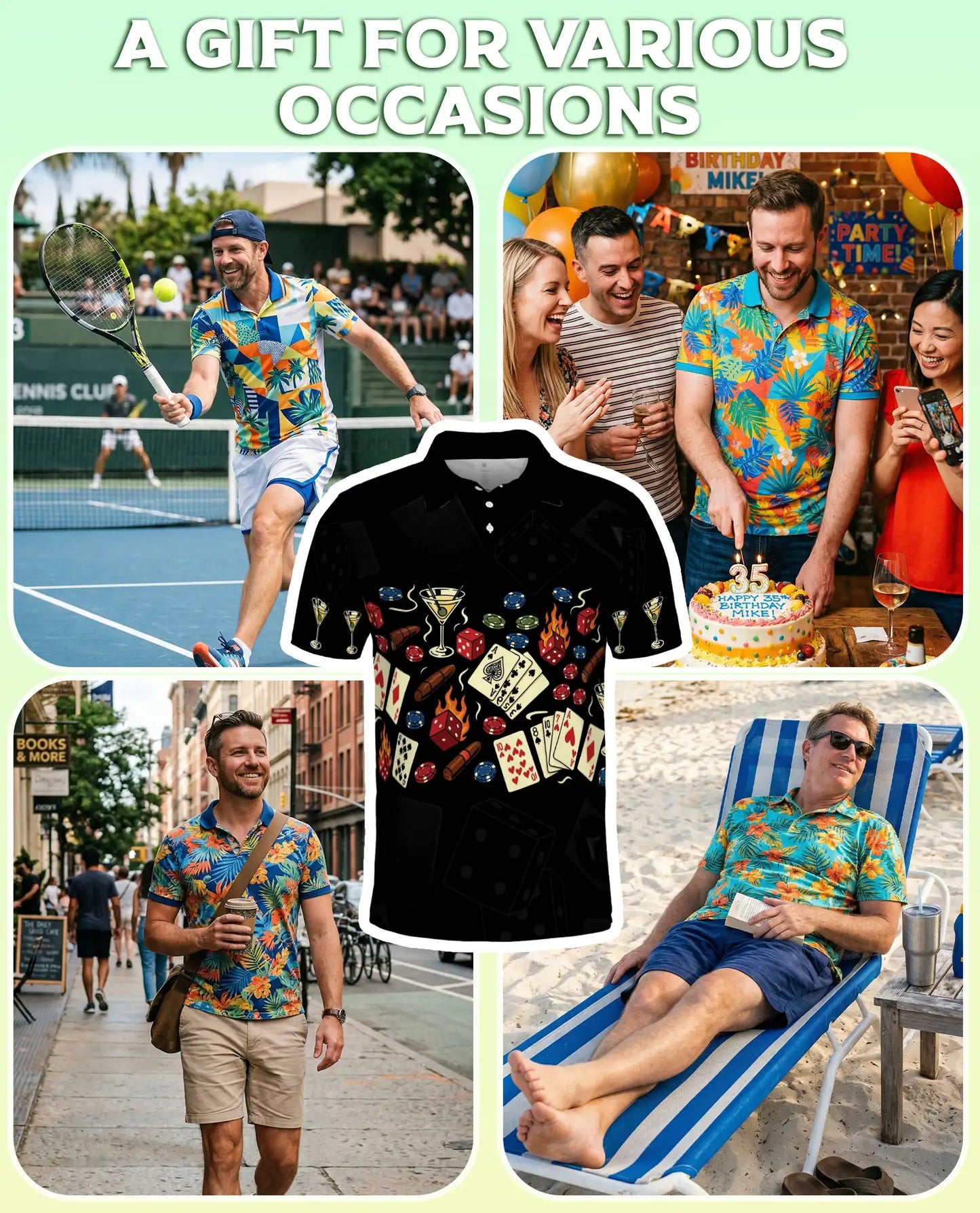 Casino Poker Polo Shirt – Gambling Night Print | Netecom