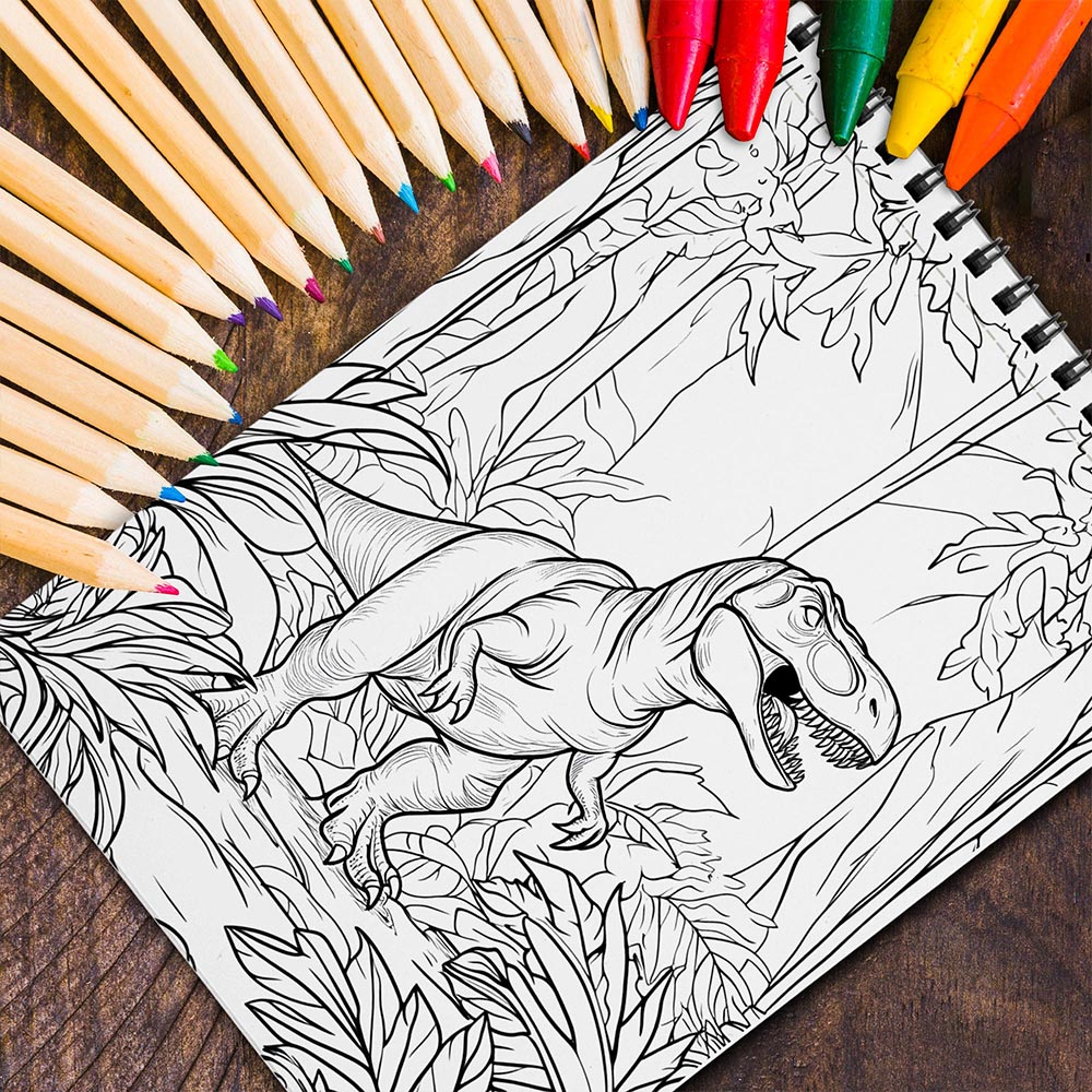 MOTAVYN Carnivorous Dinosaurs Spiral Coloring Book for Adults