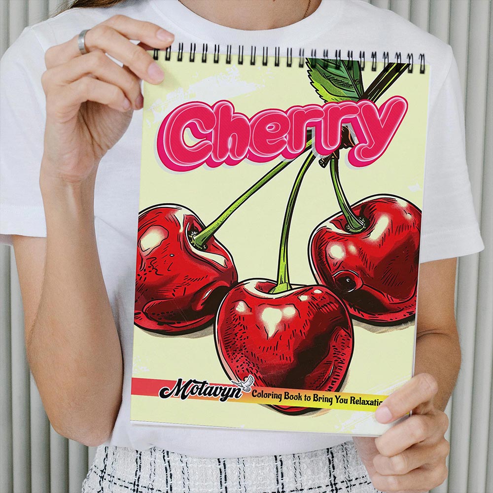 MOTAVYN Cherry Coloring Book Spiral Bound for Adults
