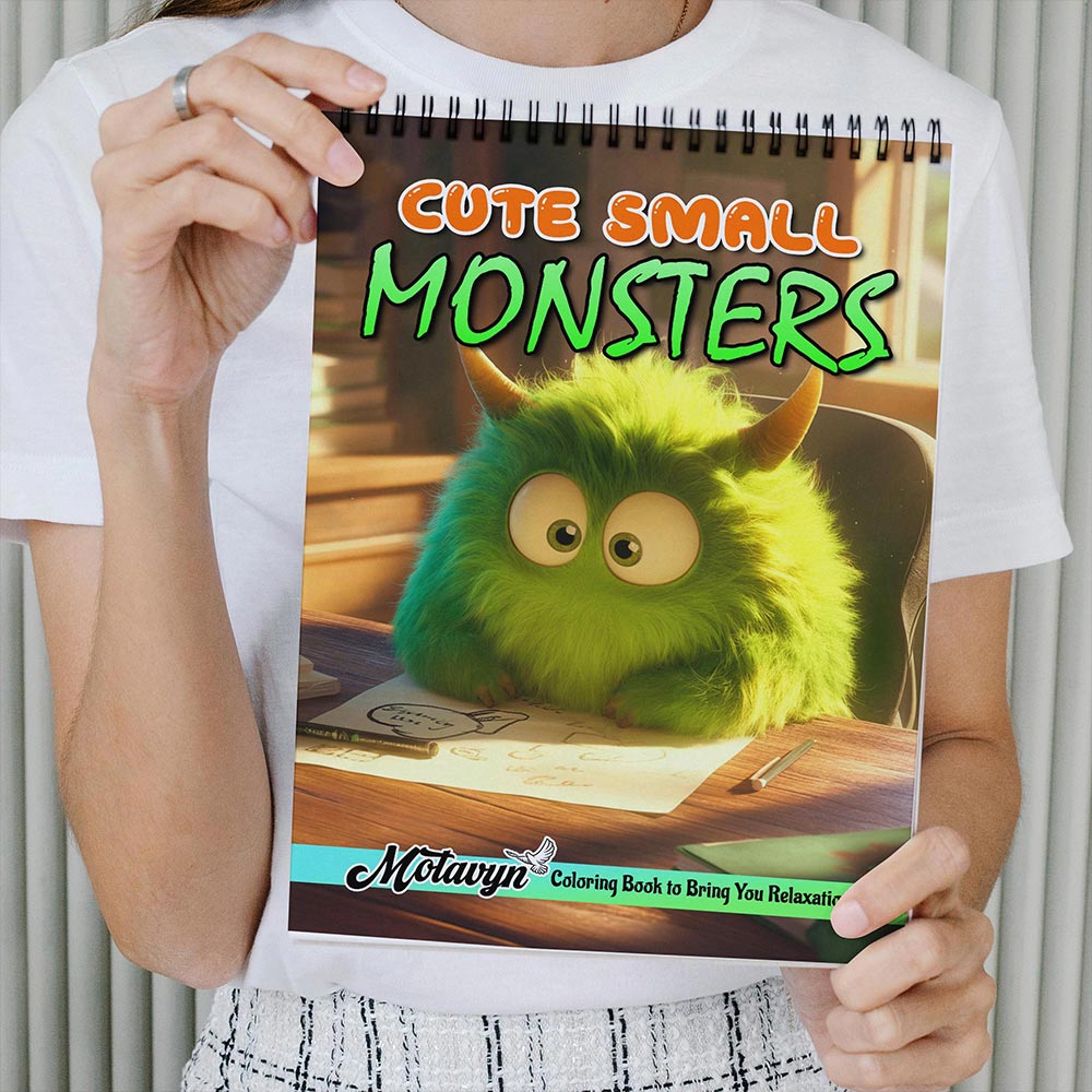 MOTAVYN Cute Small Monsters Coloring Book Spiral Bound for Adults