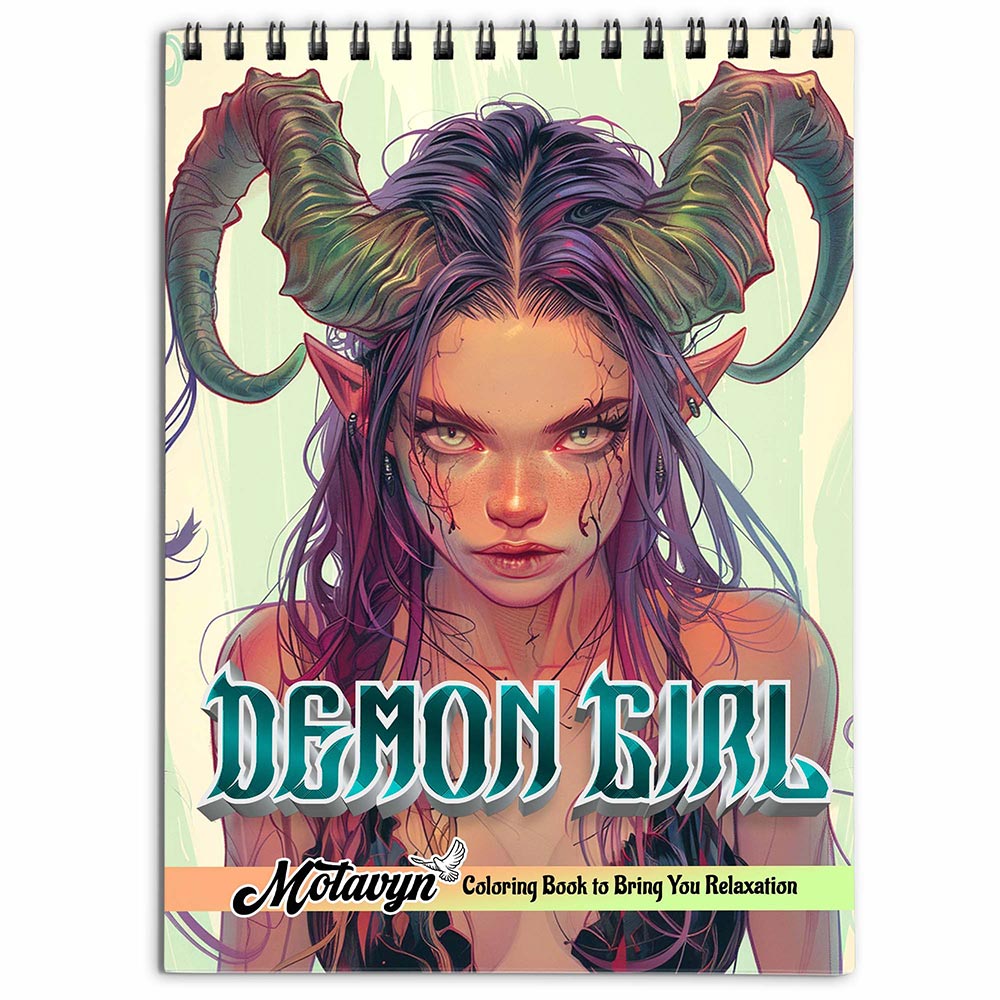 MOTAVYN Demon Girl Coloring Book for Adults