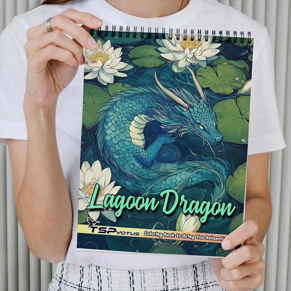 MOTAVYN Lagoon Dragon Coloring Book Spiral Bound for Adults