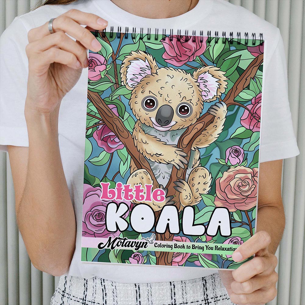MOTAVYN Little Koala Coloring Book Spiral Bound for Adults