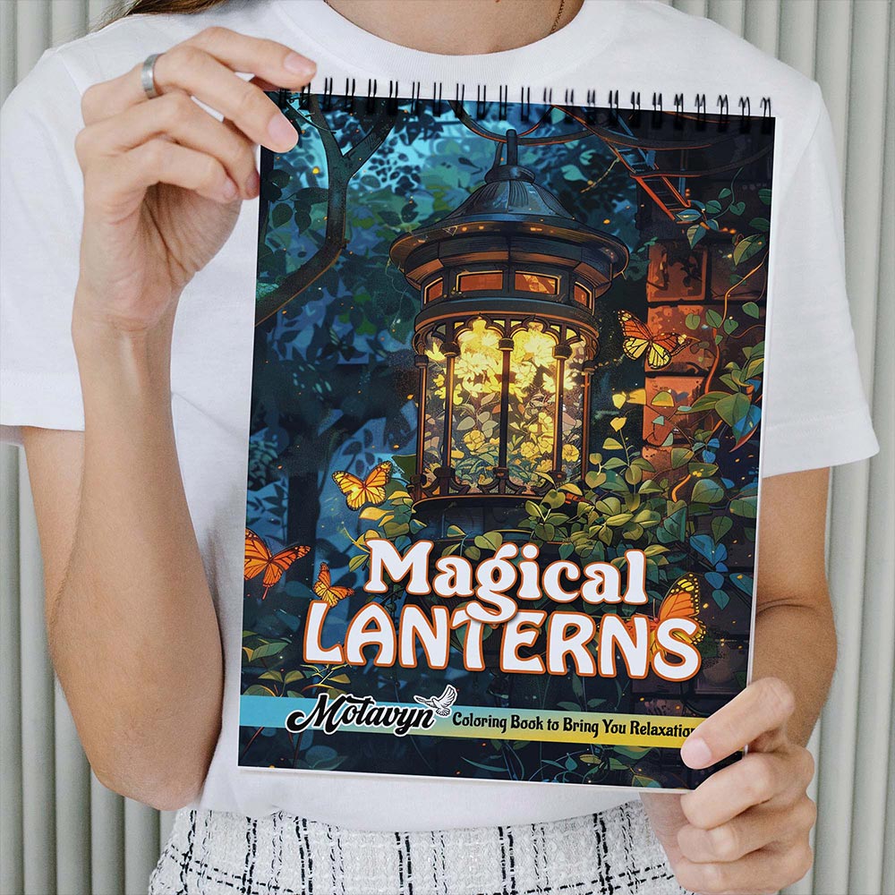 MOTAVYN Magical Lanterns Coloring Book Spiral Bound for Adults