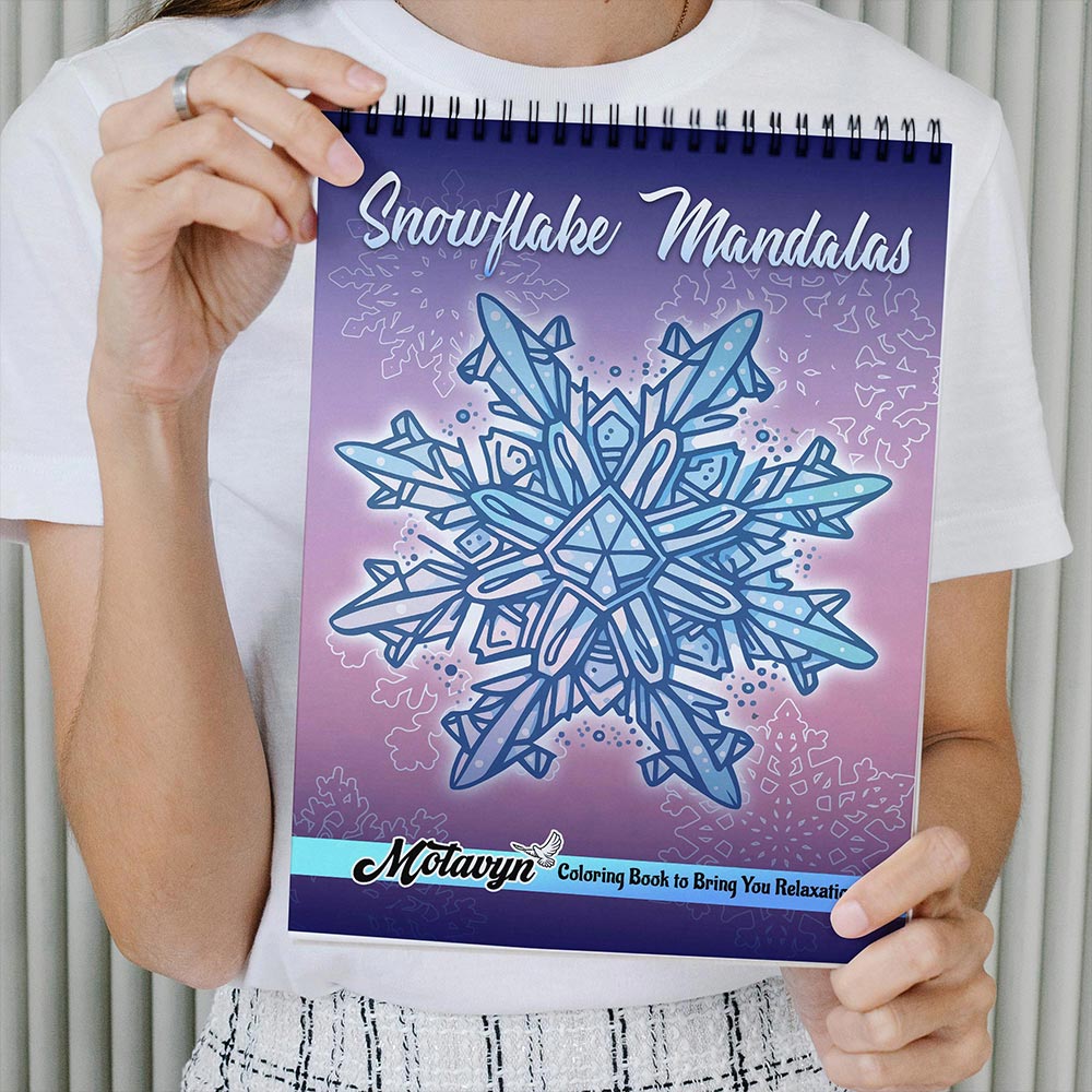 MOTAVYN Snowflake Mandalas Coloring Book Spiral Bound for Adults