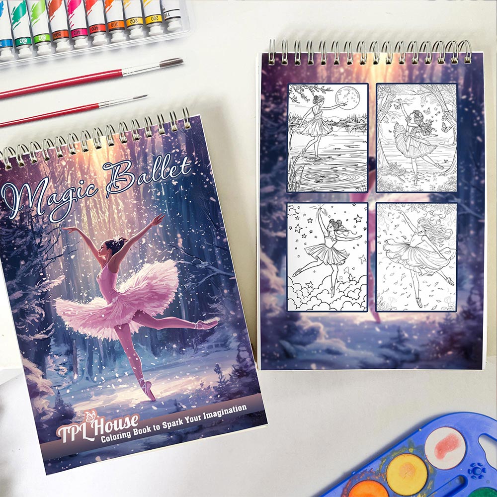 Magic Ballet Coloring Book Spiral Bound for Adult