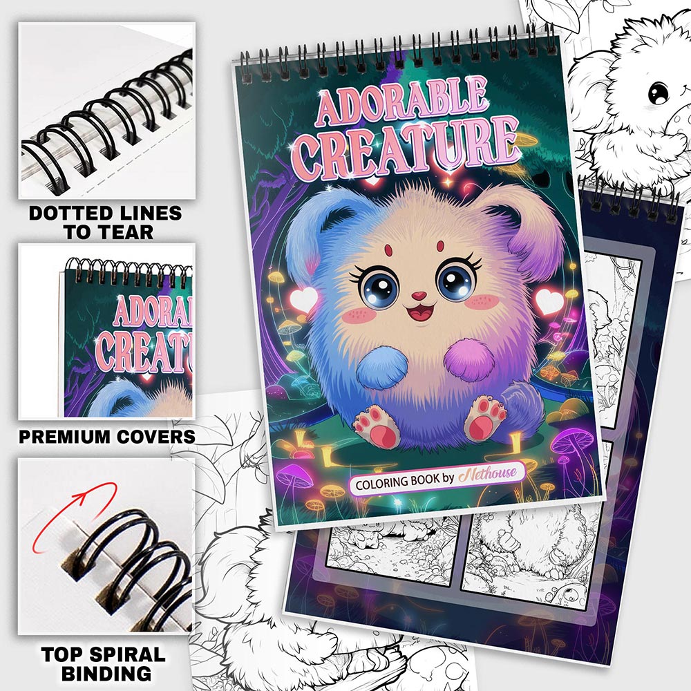 NETHOUSE Adorable Creature Coloring Pages For Adults