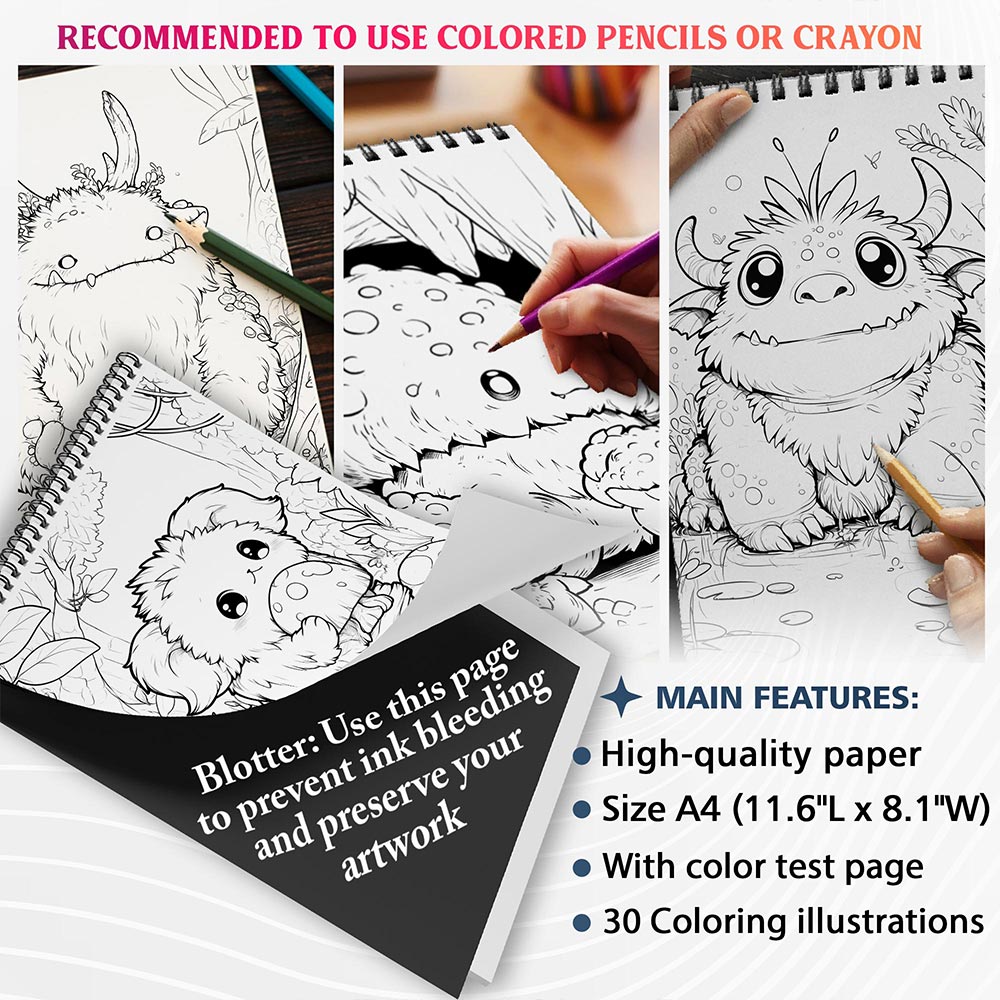 NETHOUSE Adorable Creature Coloring Sheets For Adults
