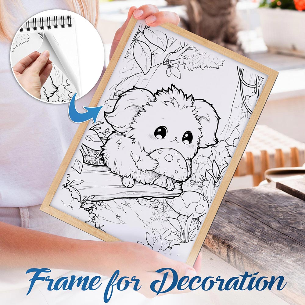 NETHOUSE Adorable Creature Spiral Bound Coloring Book For Adults