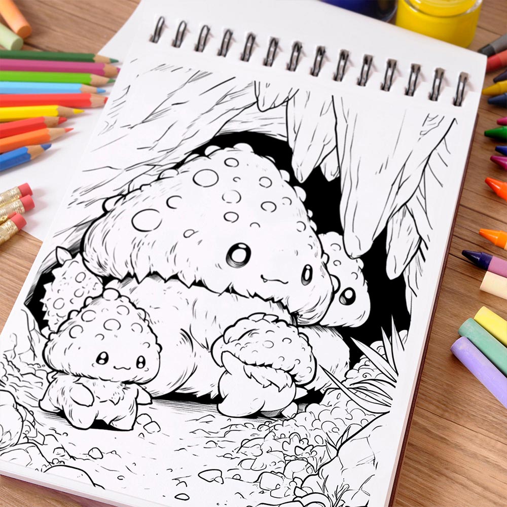 NETHOUSE Adorable Creature Coloring Book Spiral Bound For Adults