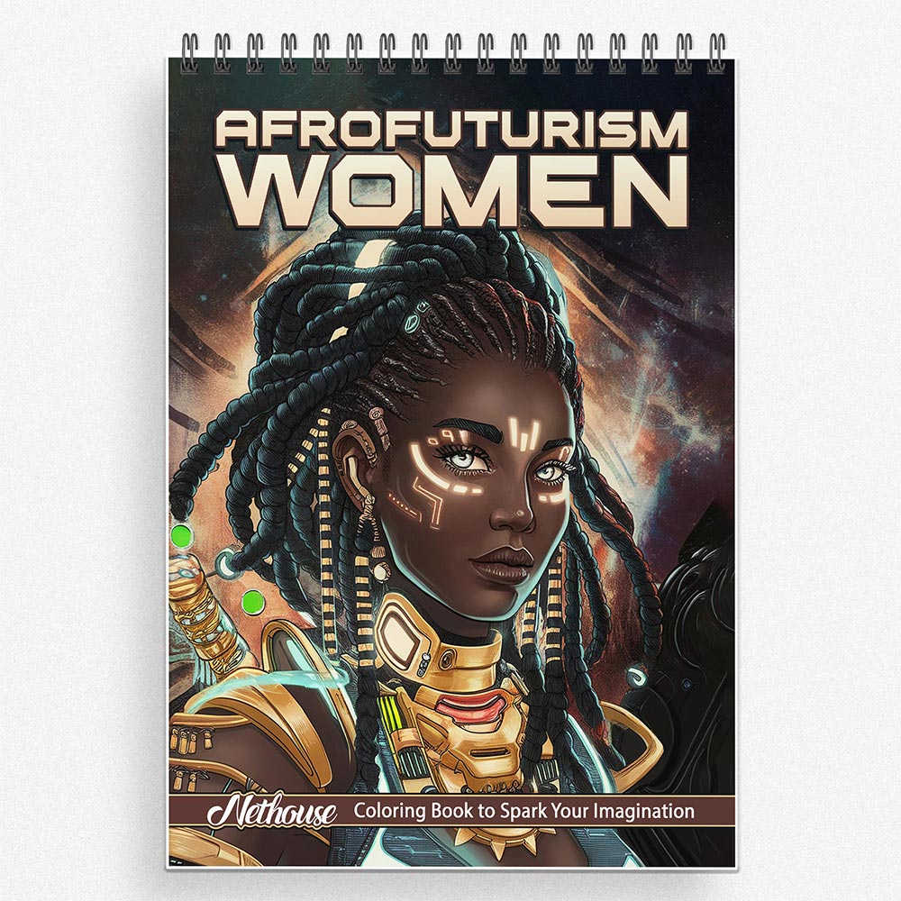 NETHOUSE Afrofuturism Women Coloring Book For Adults