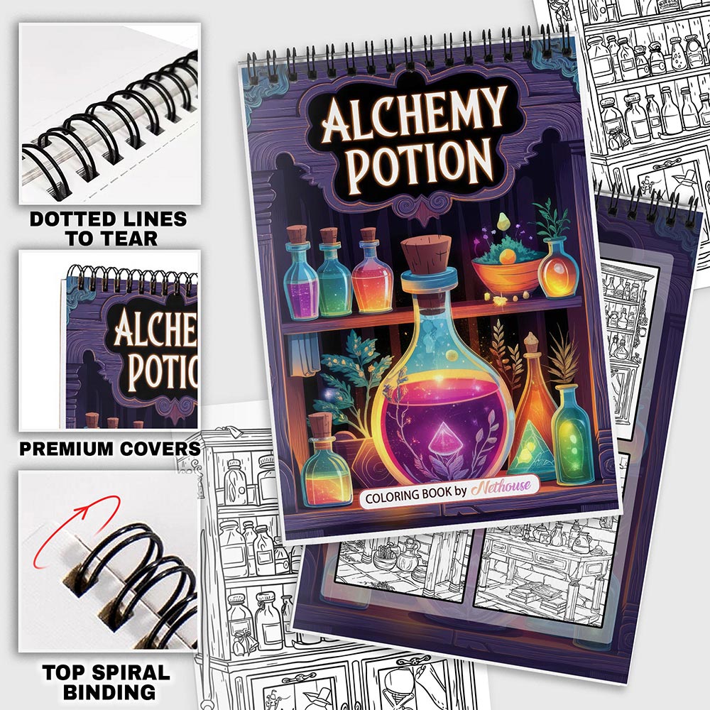 NETHOUSE Alchemy Potion Coloring Pages For Adults