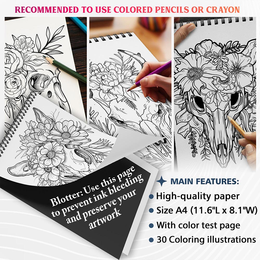 NETHOUSE Animal Skeleton Coloring Sheets For Adults