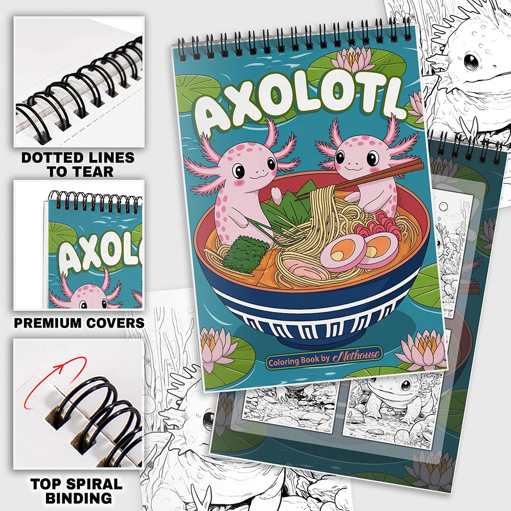 NETHOUSE Axolotl Coloring Pages For Adults