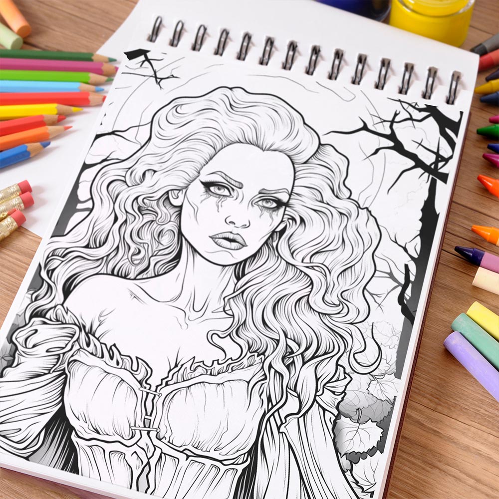 NETHOUSE Beautiful Creepy Adult Coloring Book Spiral Bound For Adults