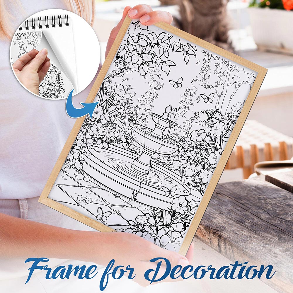 NETHOUSE Blissful Scenes Spiral Bound Coloring Book For Adults