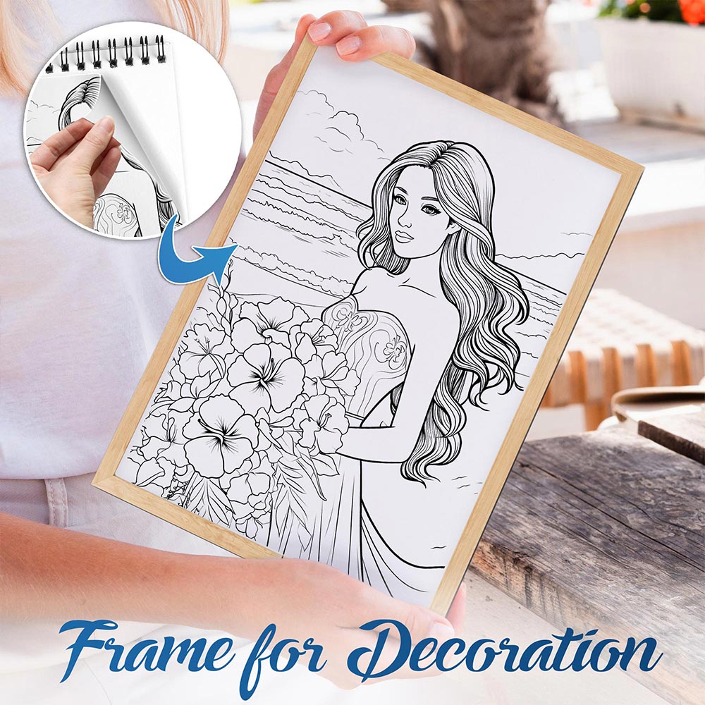 NETHOUSE Bride Spiral Bound Coloring Book for Adults