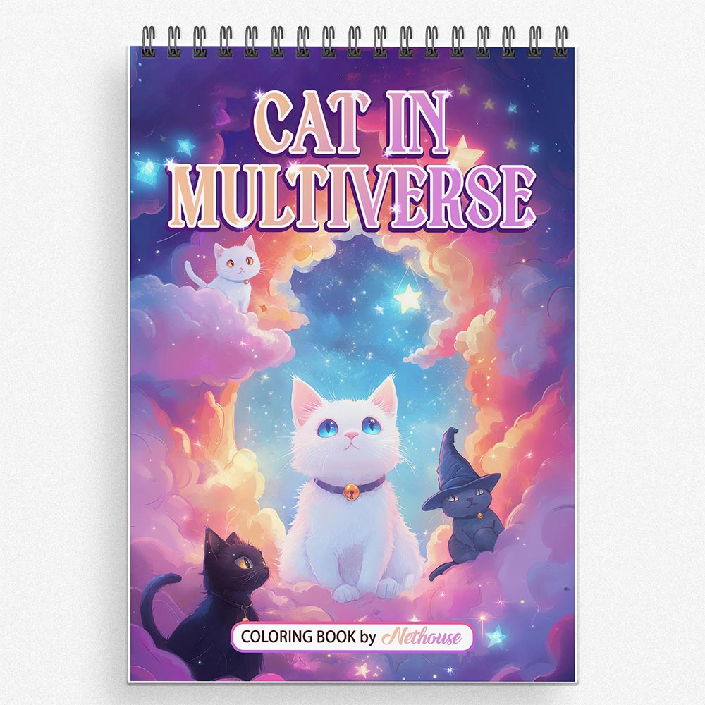 NETHOUSE Cat In Multiverse Coloring Book For Adults