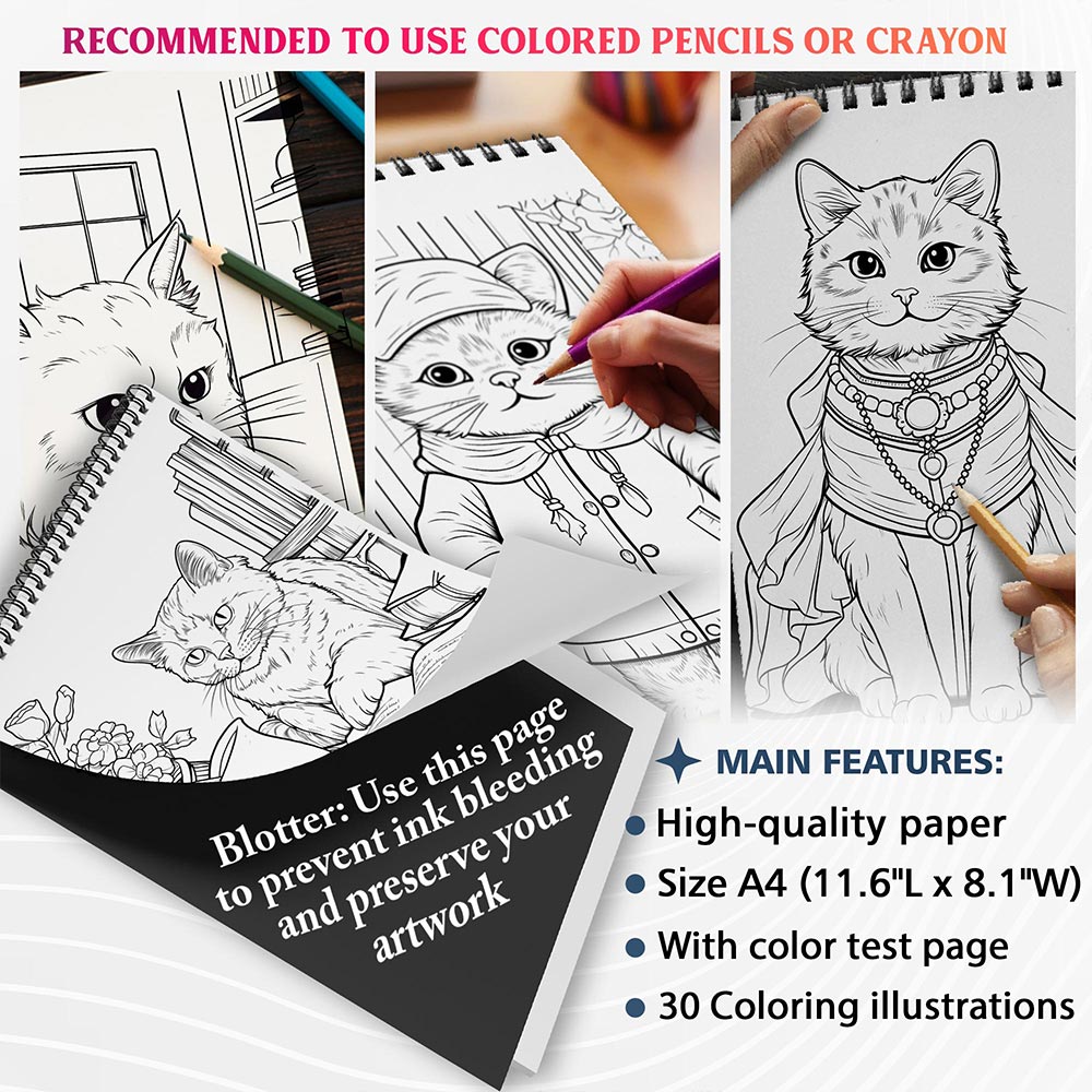 NETHOUSE Cat In Multiverse Coloring Sheets For Adults