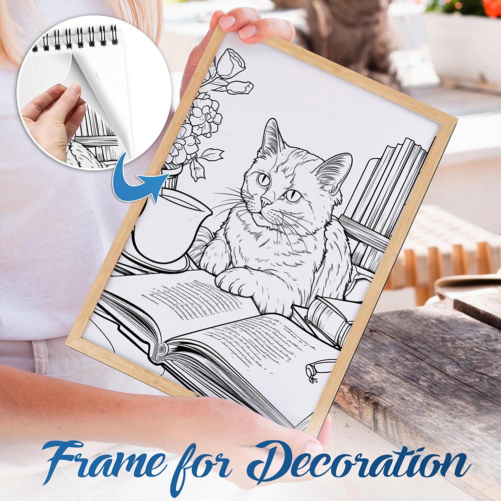 NETHOUSE Cat In Multiverse Spiral Bound Coloring Book For Adults