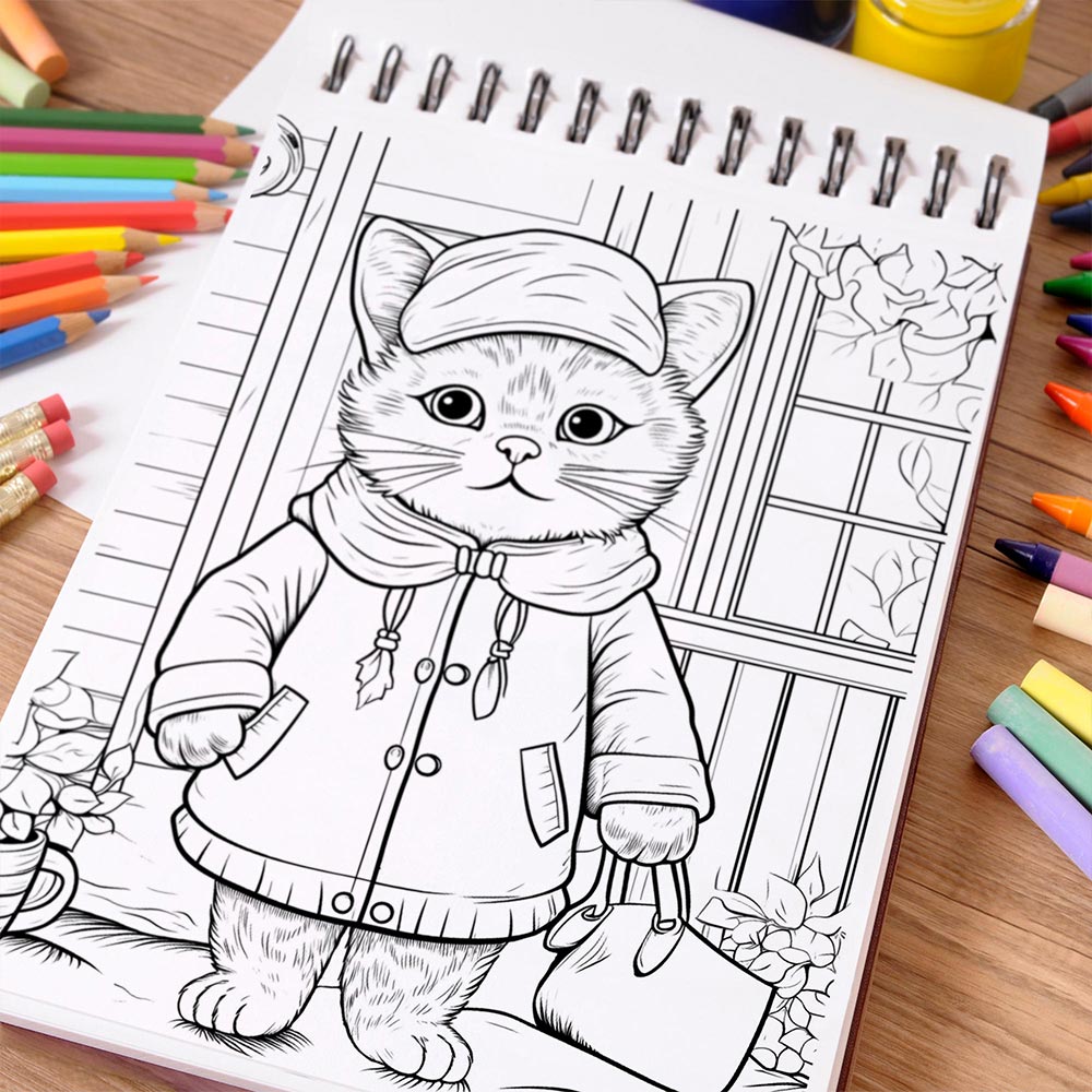 NETHOUSE Cat In Multiverse Coloring Book Spiral Bound For Adults