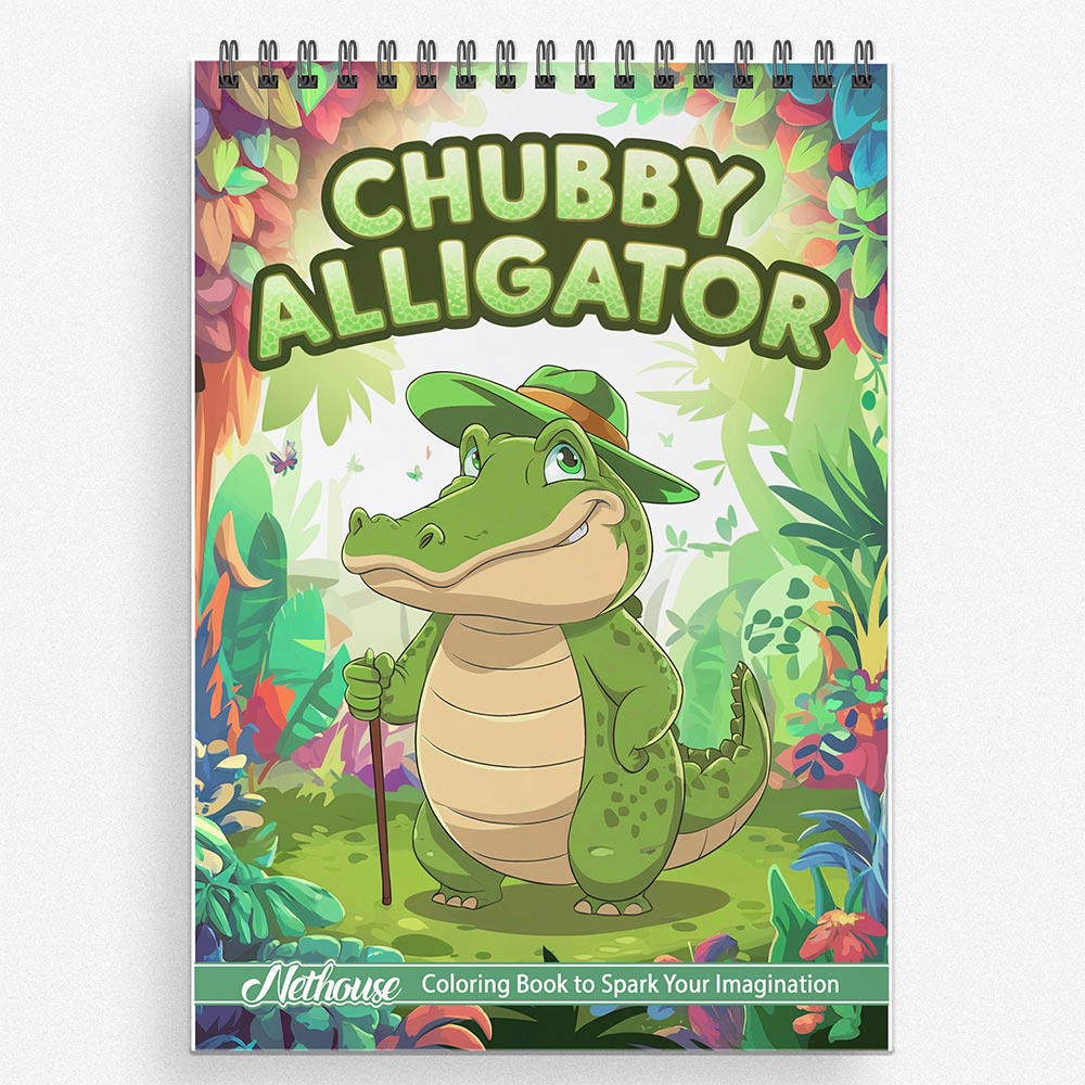 NETHOUSE Chubby Alligator Coloring Book For Adults