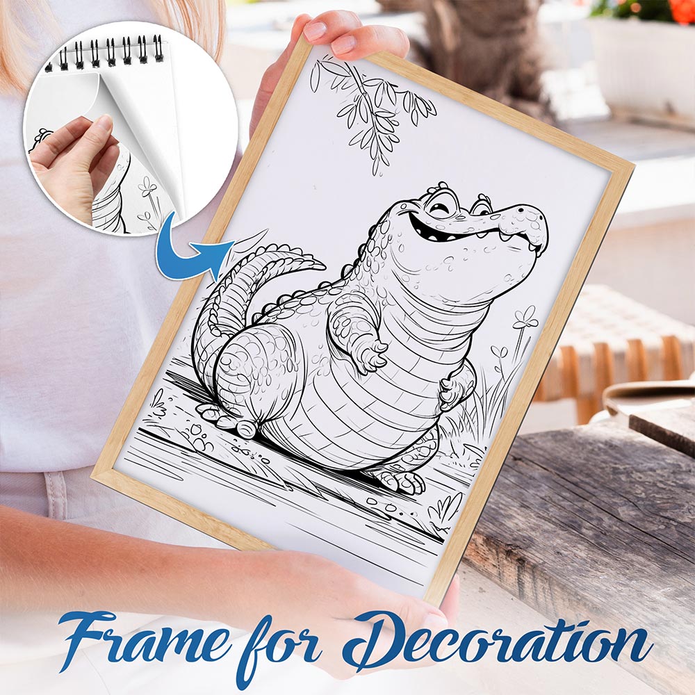 NETHOUSE Chubby Alligator Spiral Bound Coloring Book For Adults