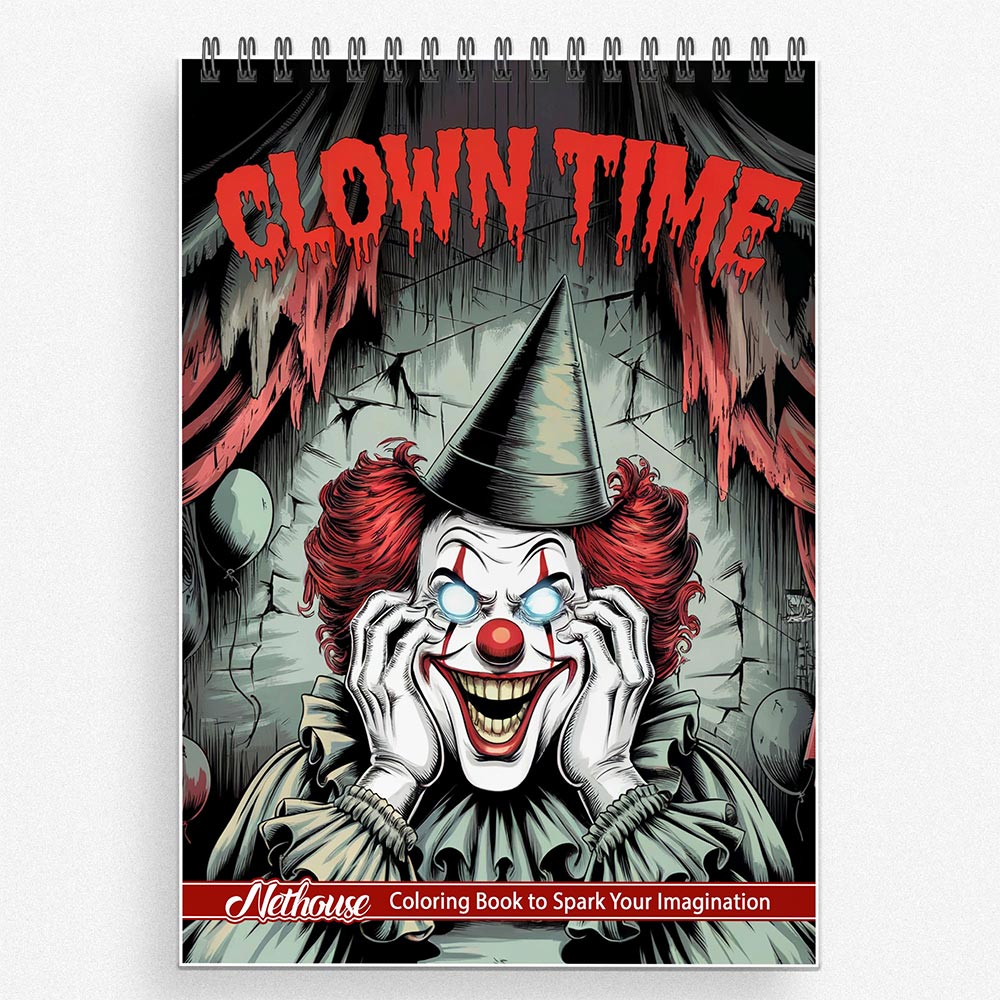 NETHOUSE Clown Time Coloring Book For Adults