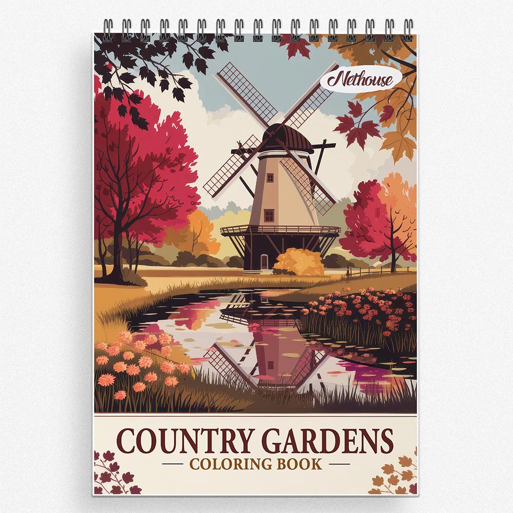 NETHOUSE Country Gardens Coloring Book For Adults