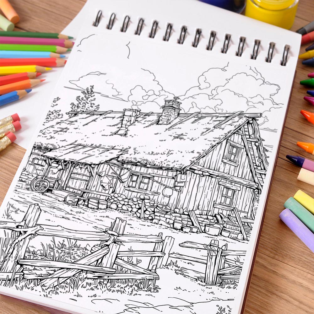 NETHOUSE Country Gardens Coloring Book Spiral Bound For Adults