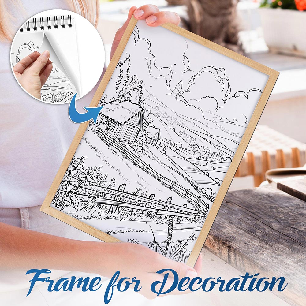 NETHOUSE Countryside Life Spiral Coloring Book For Adults
