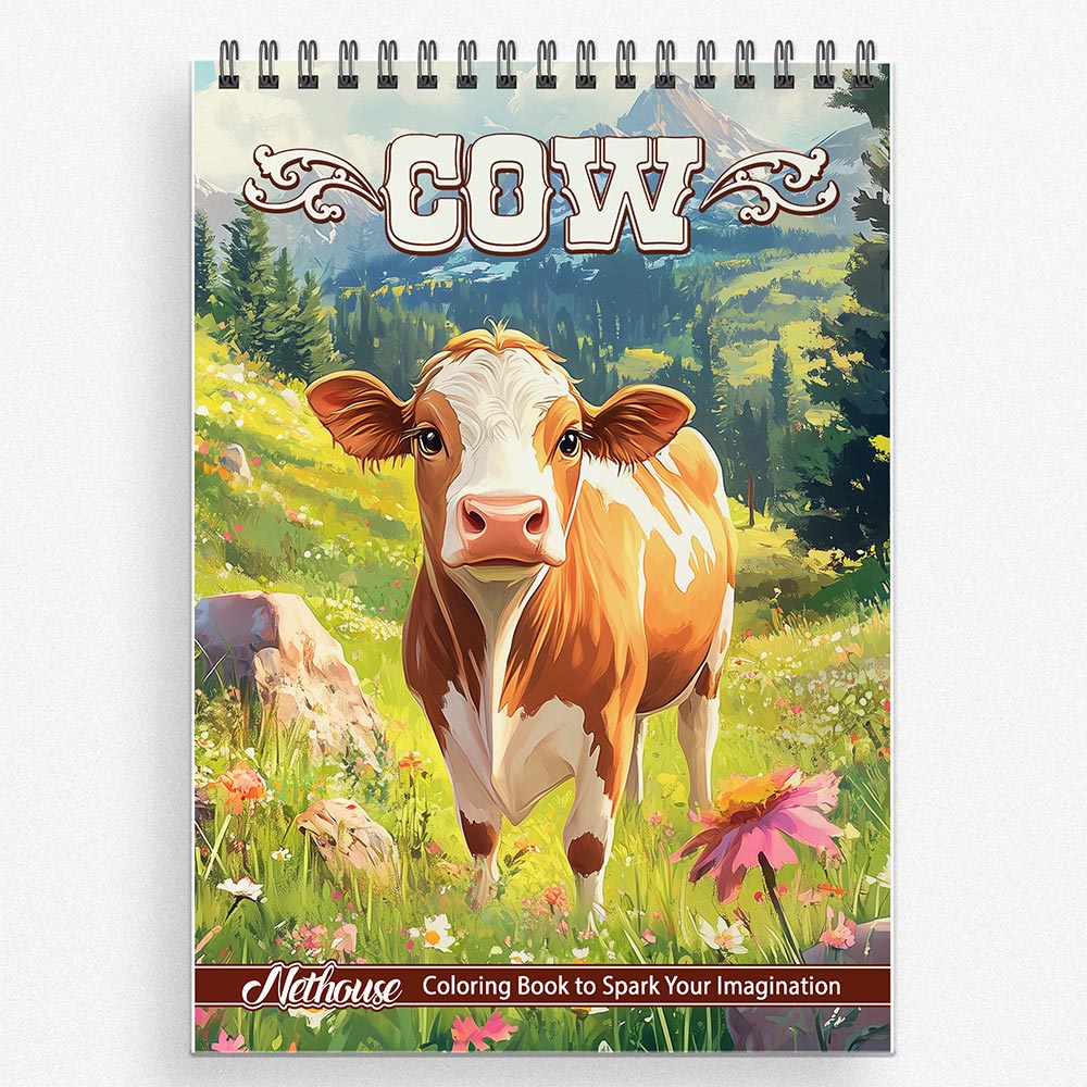 NETHOUSE Cow Coloring Book For Adults